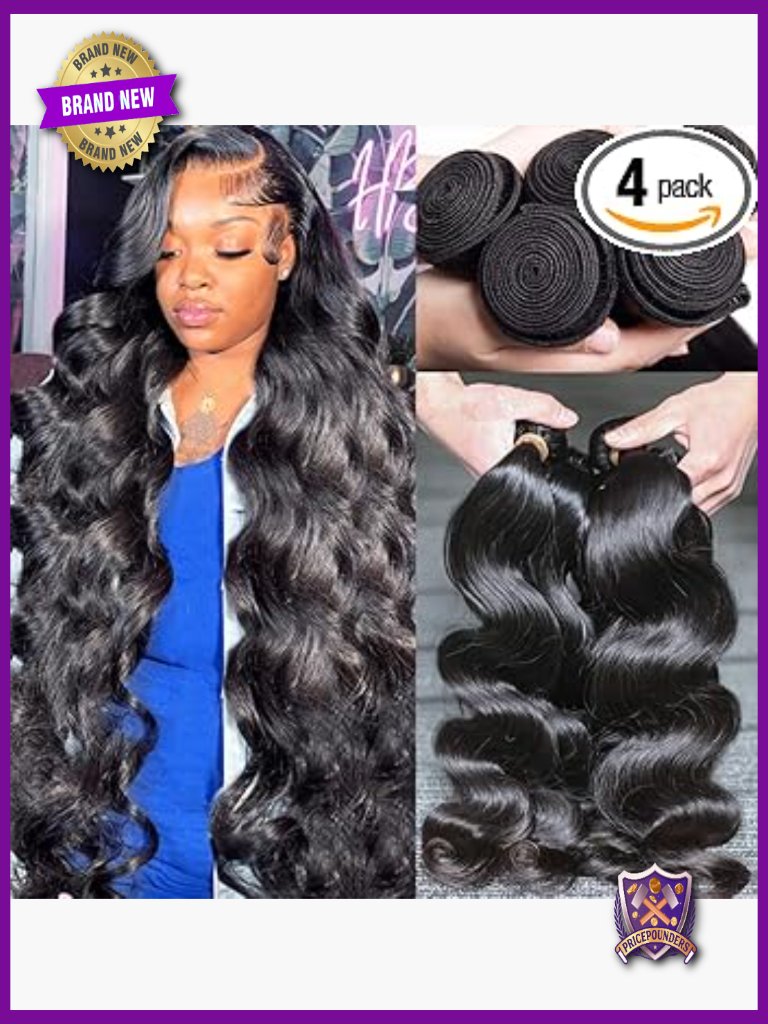 Body Wave 100% Human Hair Bundles 22-28 Inch 4 Bundles Double Weft Weave
